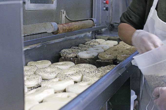 bagels being seeded