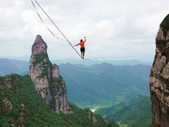 slackline highlining heels women ambition Mia Noblet