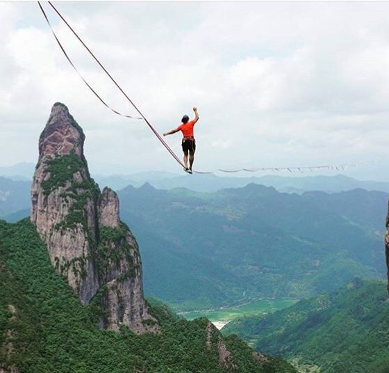 slackline highlining heels women ambition Mia Noblet