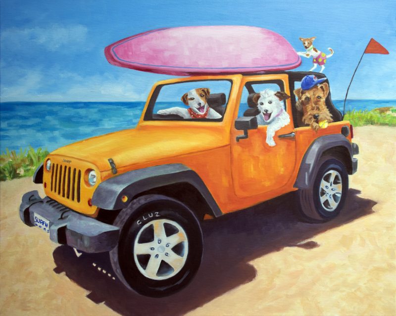 Art artist carol luz jack russel dogs dog portrait oil canvas artwork pets