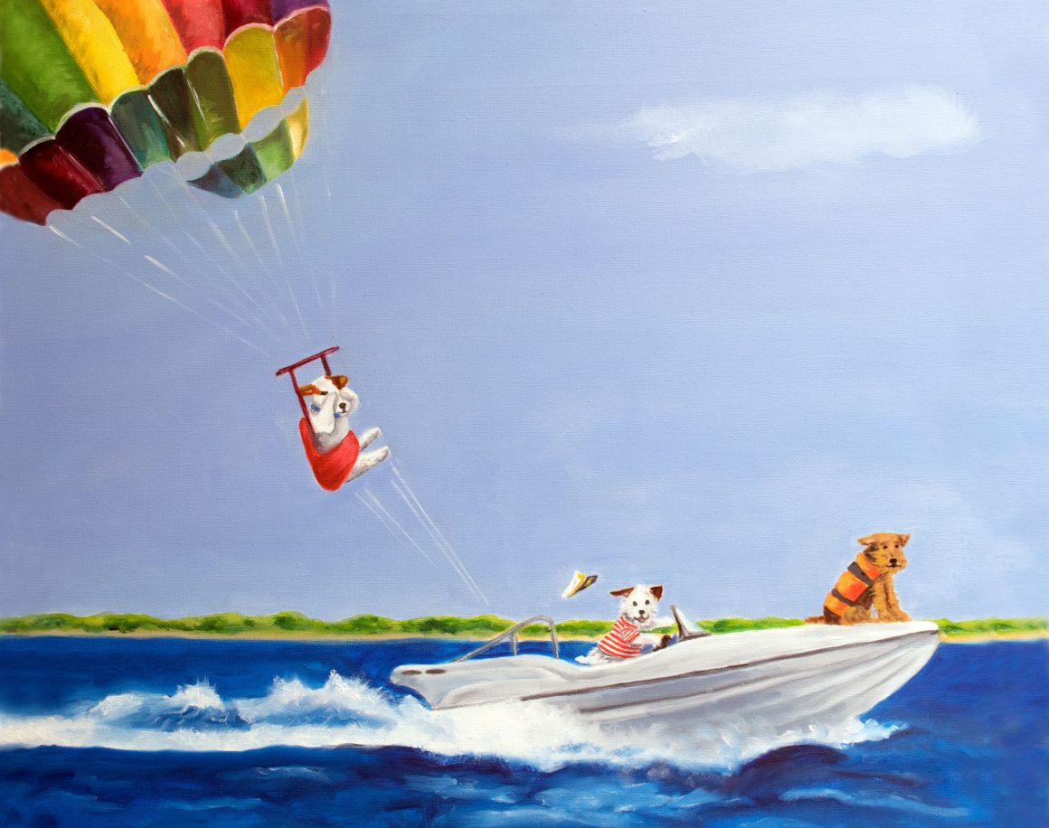 Art artist carol luz jack russel dogs dog portrait oil canvas artwork pets