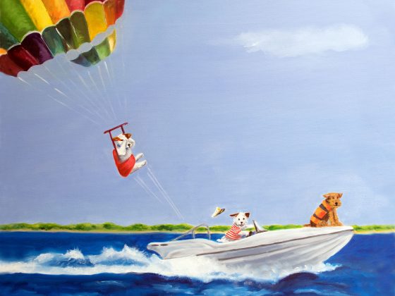 Art artist carol luz jack russel dogs dog portrait oil canvas artwork pets