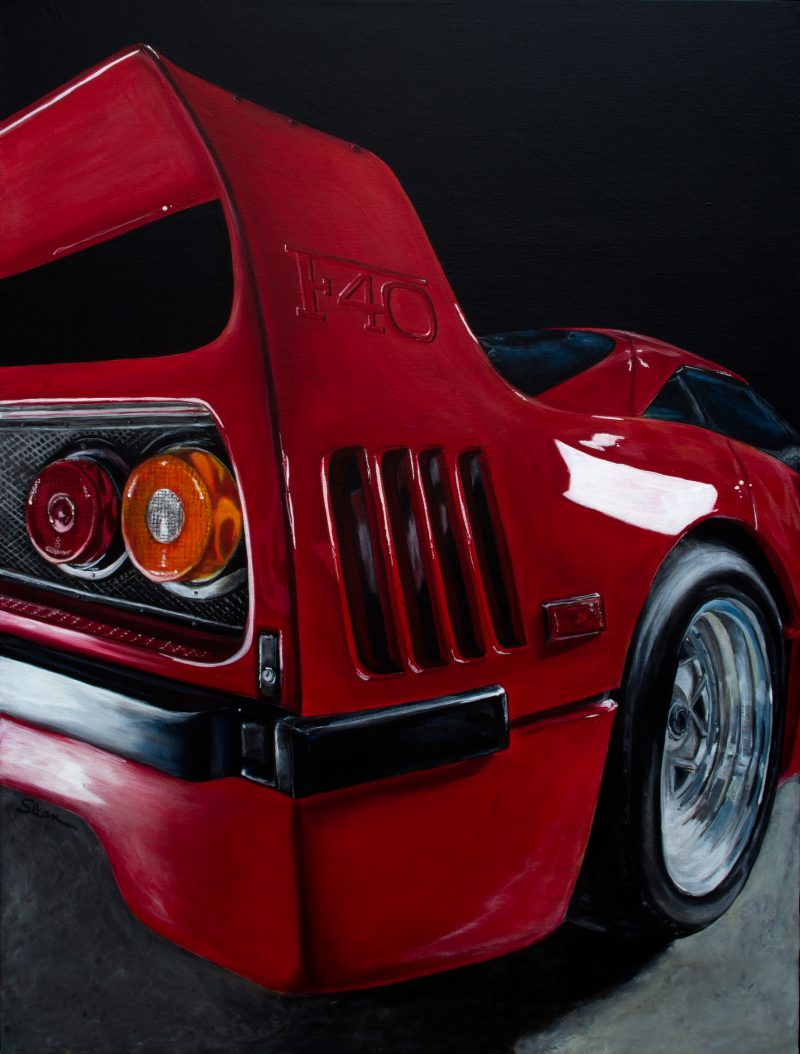 art artist vehicles painting acrylic female cars sports classic realistic