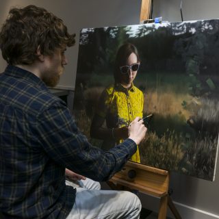 painting oil hyper realism art artist Kevin Moore painter realistic portrait