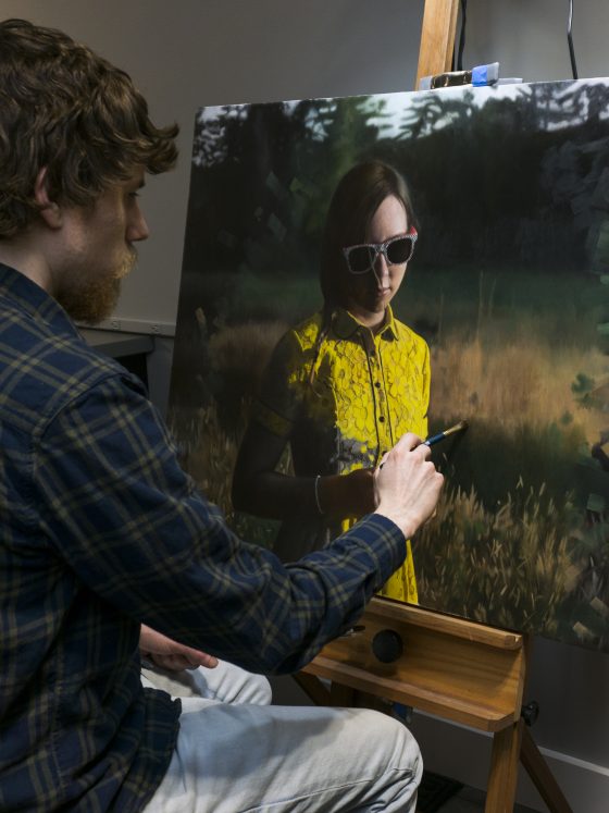 painting oil hyper realism art artist Kevin Moore painter realistic portrait