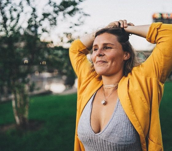 Girl Yellow Jacket Smiling Woman