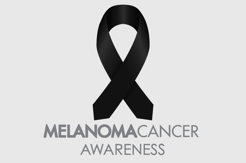 Melanoma cancer Awareness black ribbon
