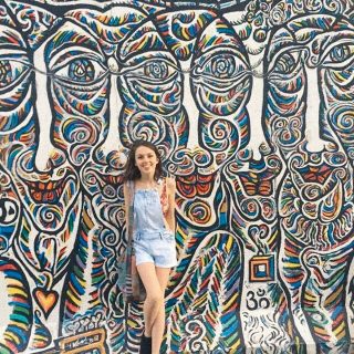 Girl woman portrait colorful wall graffiti