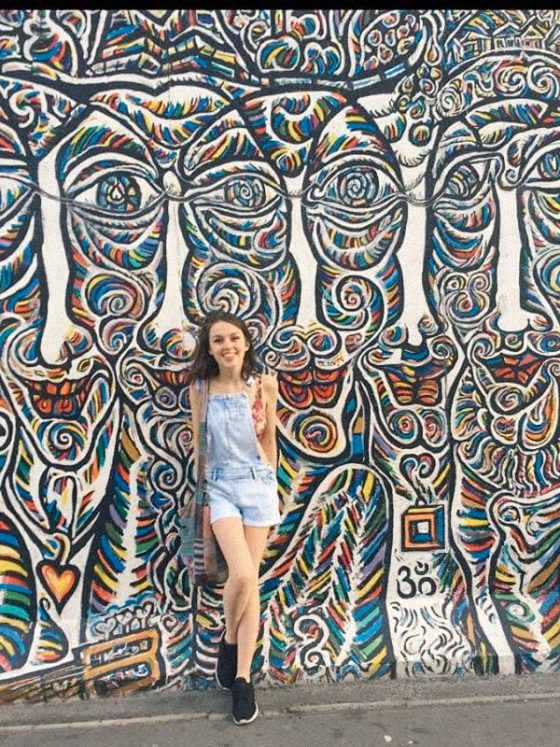 Girl woman portrait colorful wall graffiti