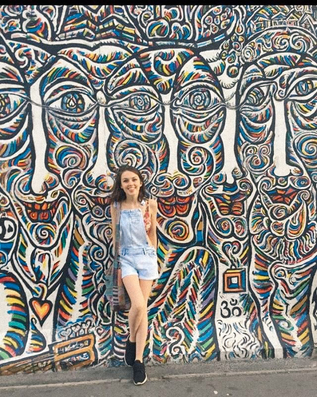 Girl woman portrait colorful wall graffiti